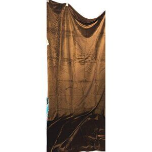 Pair Vintage Curtains Velvet Chocolate Brown 107x54" 100% Polyester